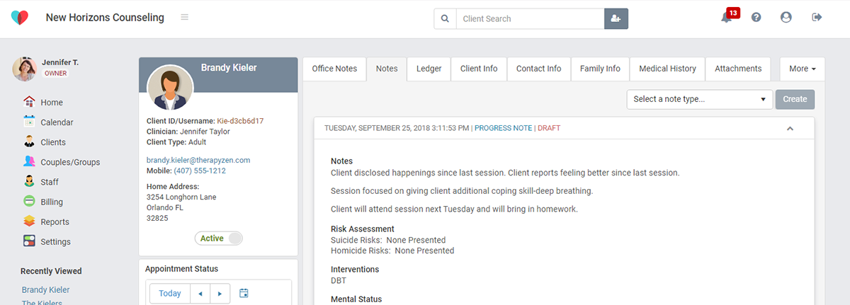 Practice Management Software For Counselors TherapyZen